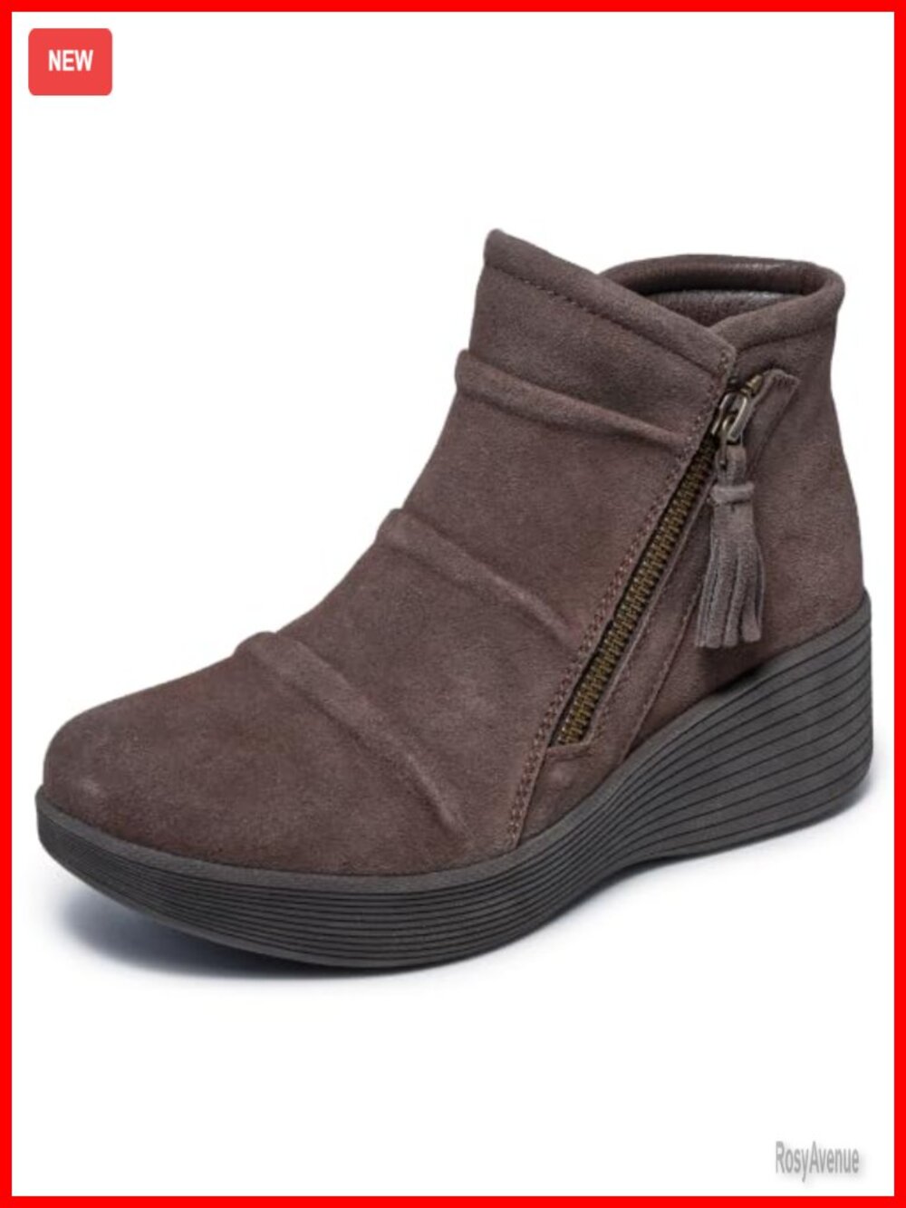 Skechers Parallel Lite Suede Wedge Ankle Bootie